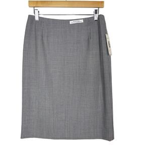 New Pendleton Size 8 Petite Gray Houndstooth Pencil Skirt Virgin Wool Work